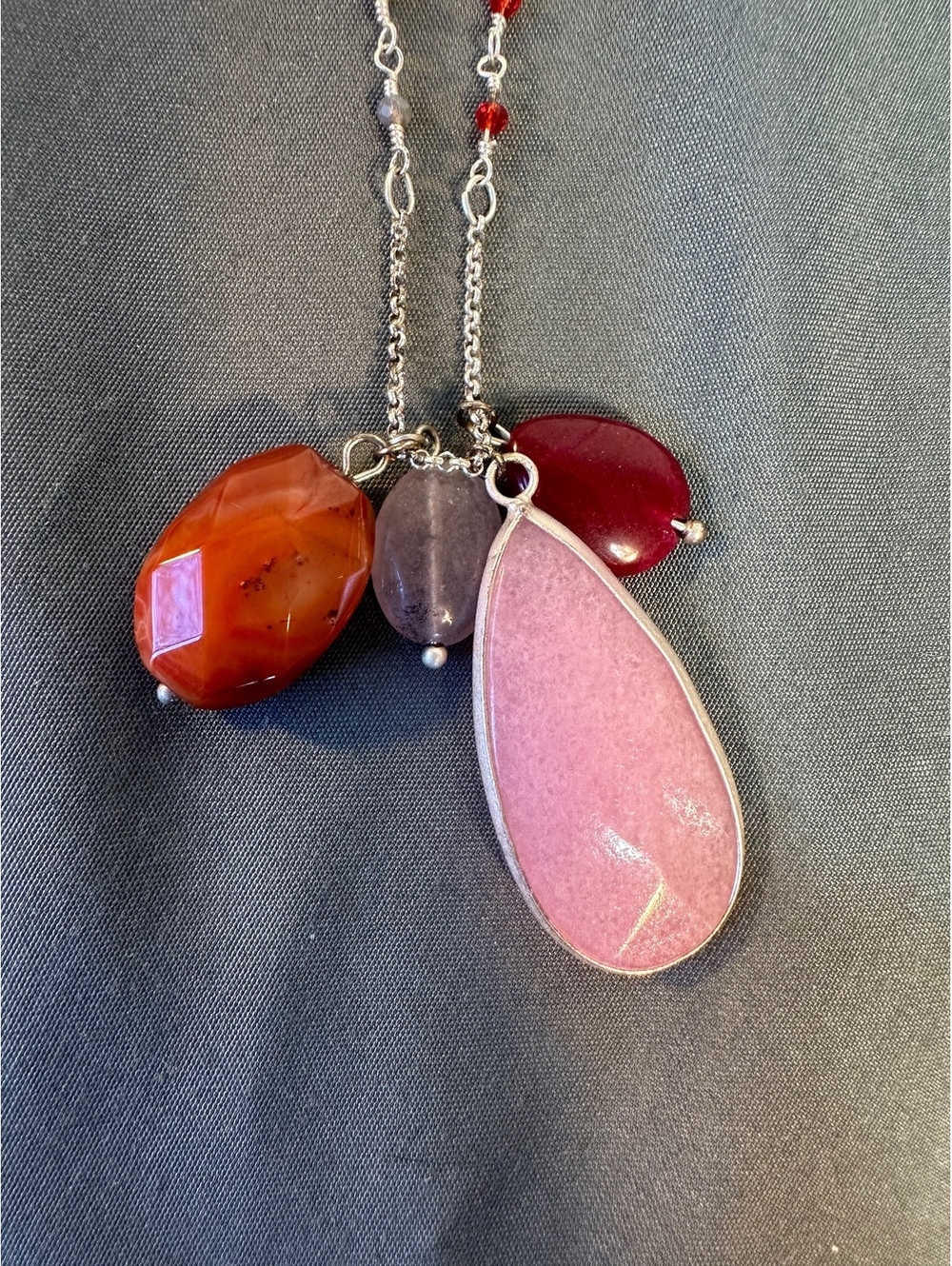 J. Jill Crimson Sky Cluster Pendant With Semi-Precious Stones